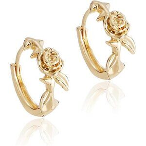 Rose Gold Huggie Hoop Earrings | 14K Gold Plated Small Lightweight Hoops